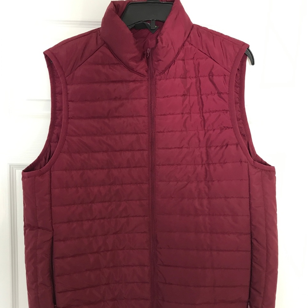 NWOT Red Polyester Mens Zipper Vest